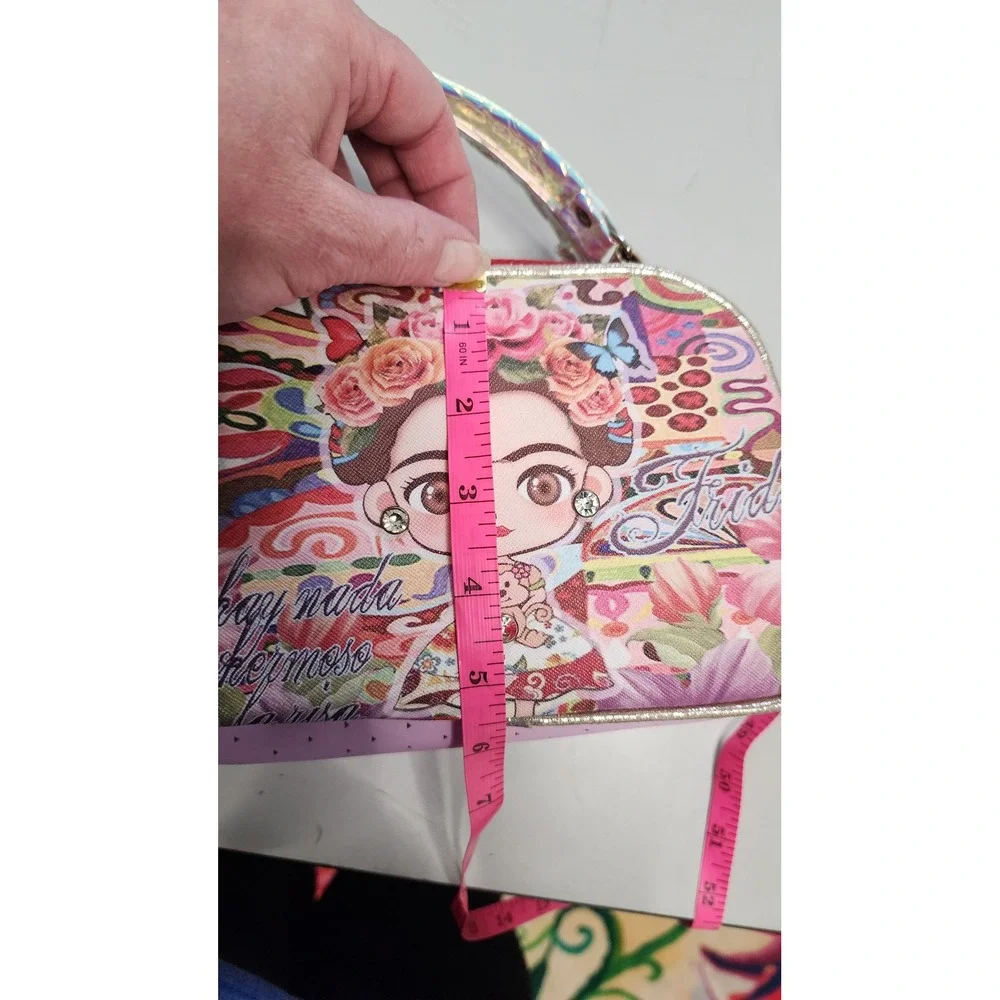 Frida Kahlo Graphic Satchel Bag Women Small Multicolor Excellent